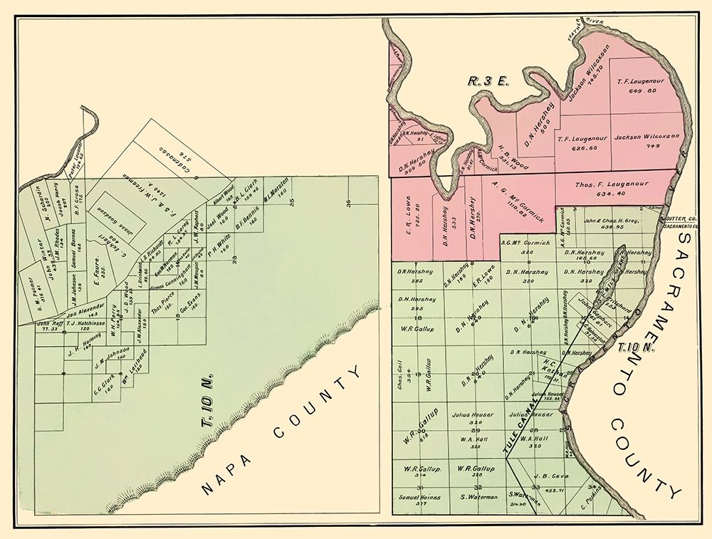 Yolo California Landowner - De Pue 1879