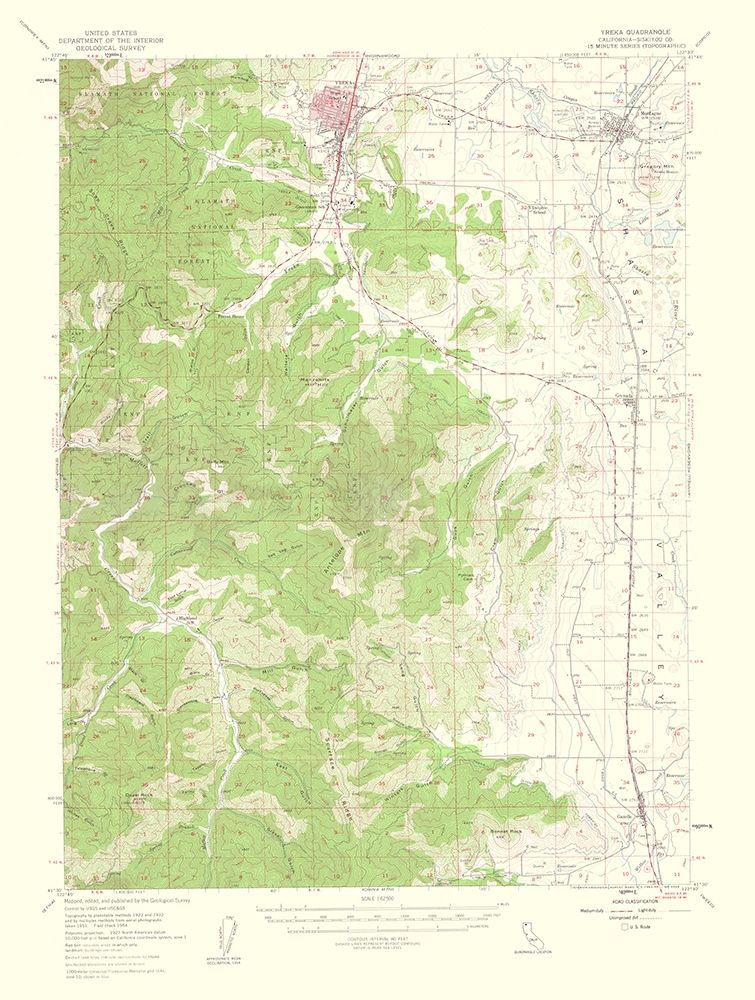 Yreka California Quad - USGS 1956