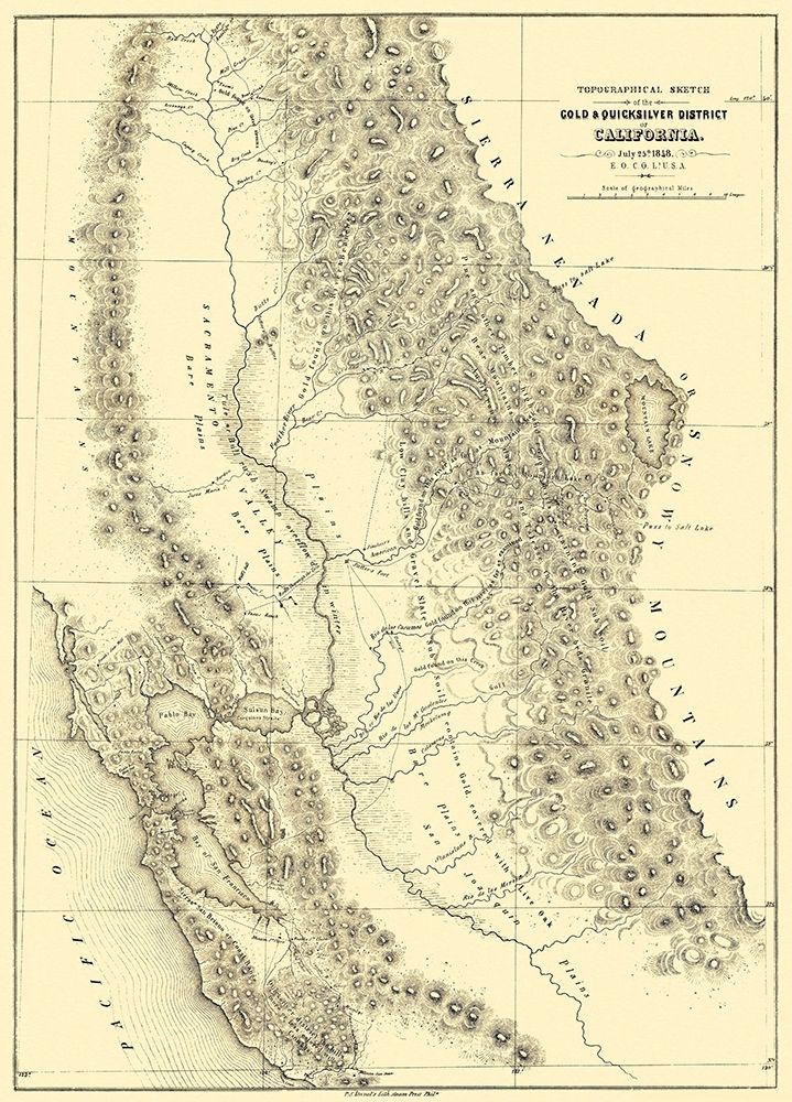 Gold Quicksilver District of California - Ord 1848