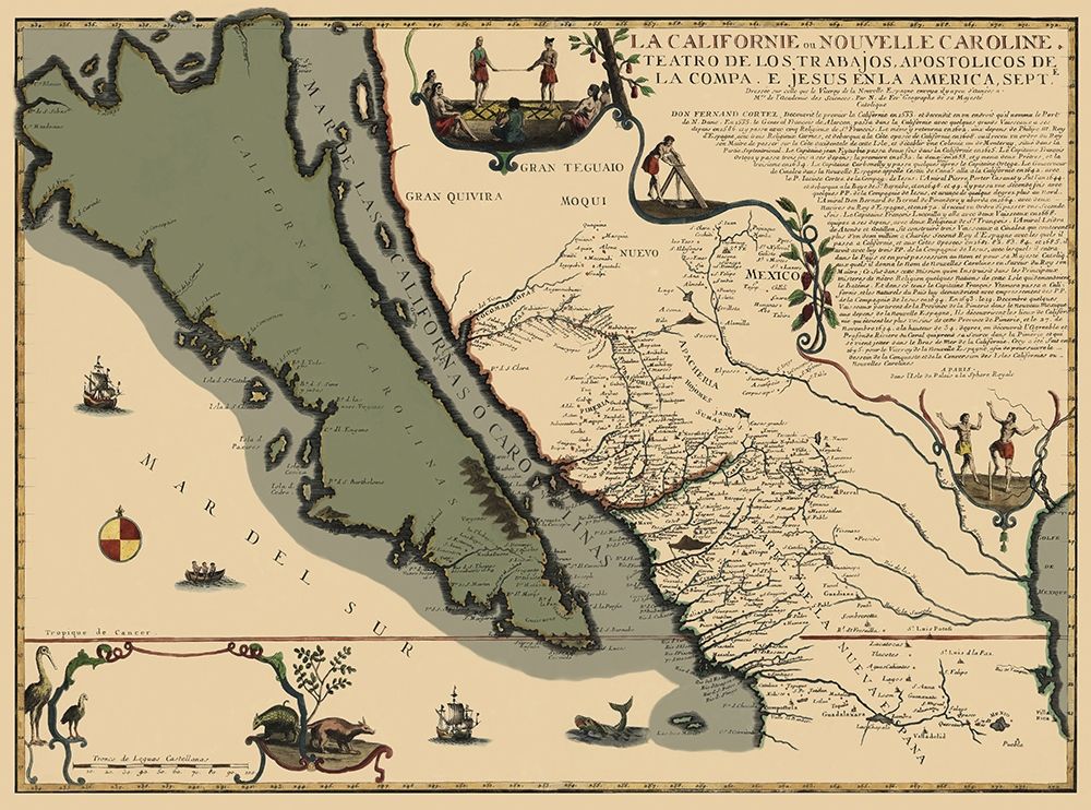 California, Mexico - His Majestys Geographer 1720