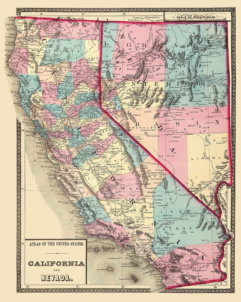 California, Nevada - 1872