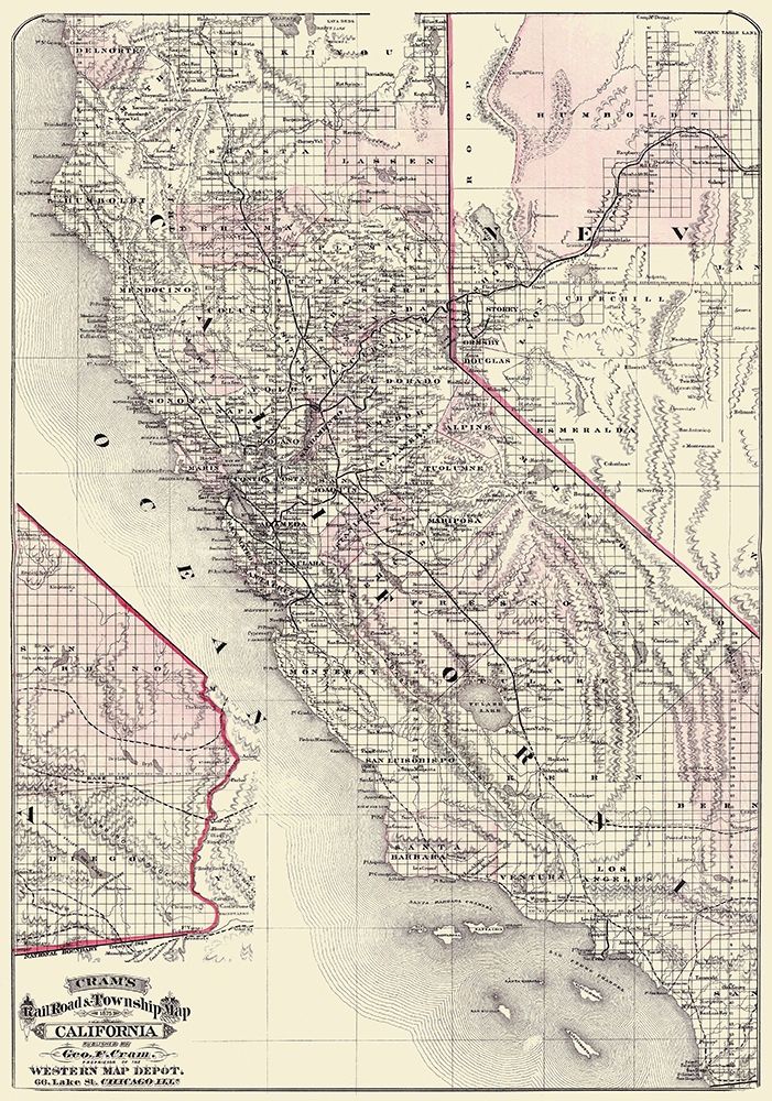 California - Cram 1875
