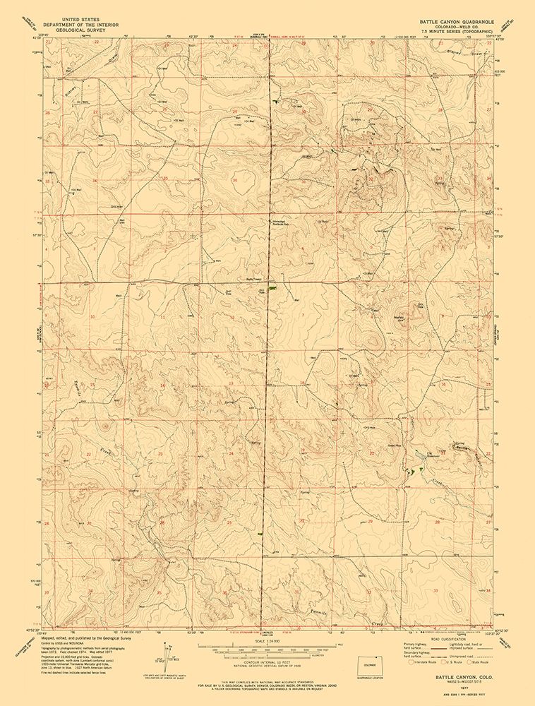 Battle Canyon Colorado Quad - USGS 1977