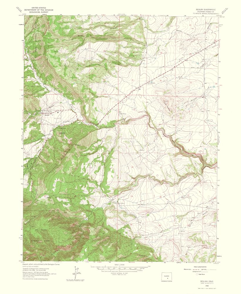 Beulah Colorado Quad - USGS 1966