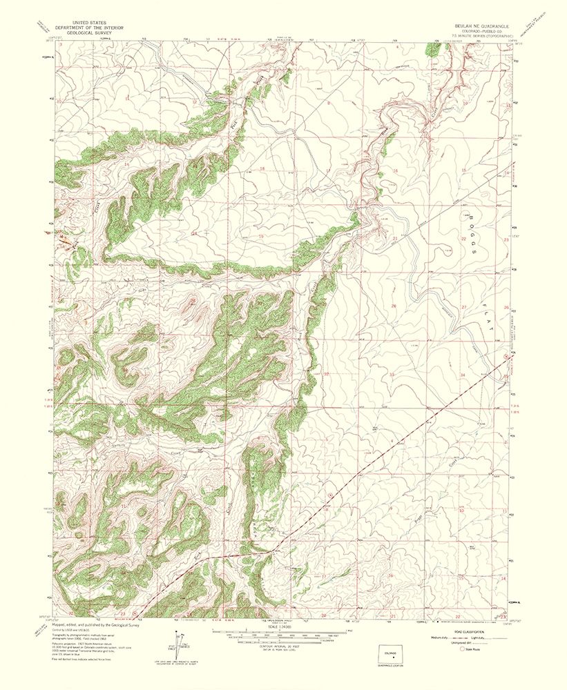Beulah Colorado Quad - USGS 1965