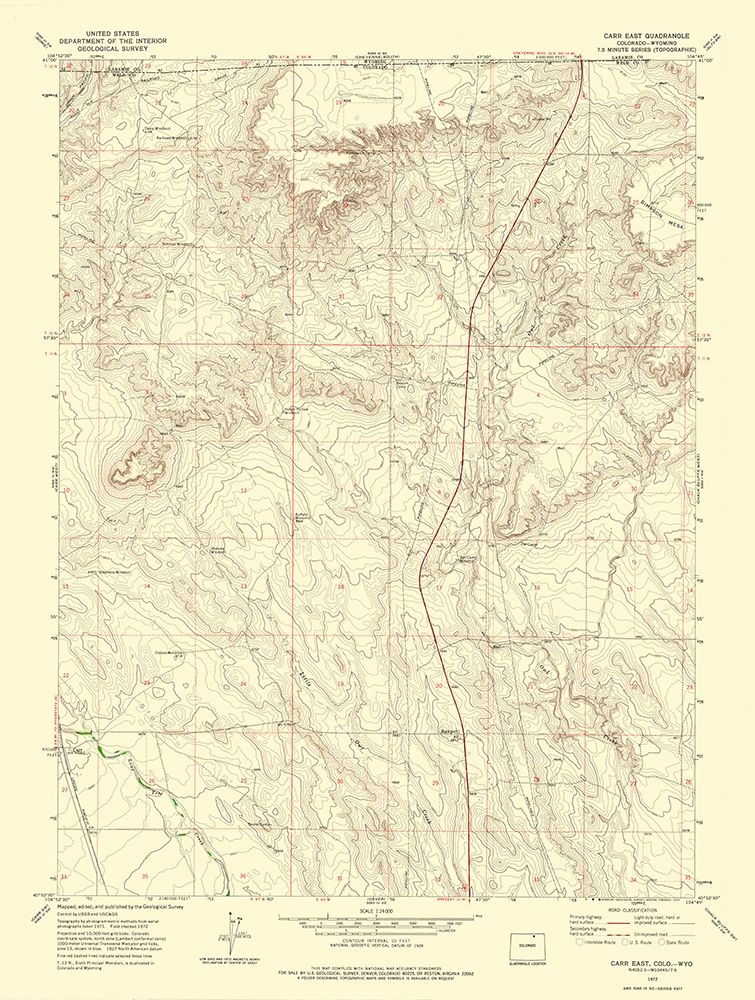 Carr East Colorado Quad - USGS 1972