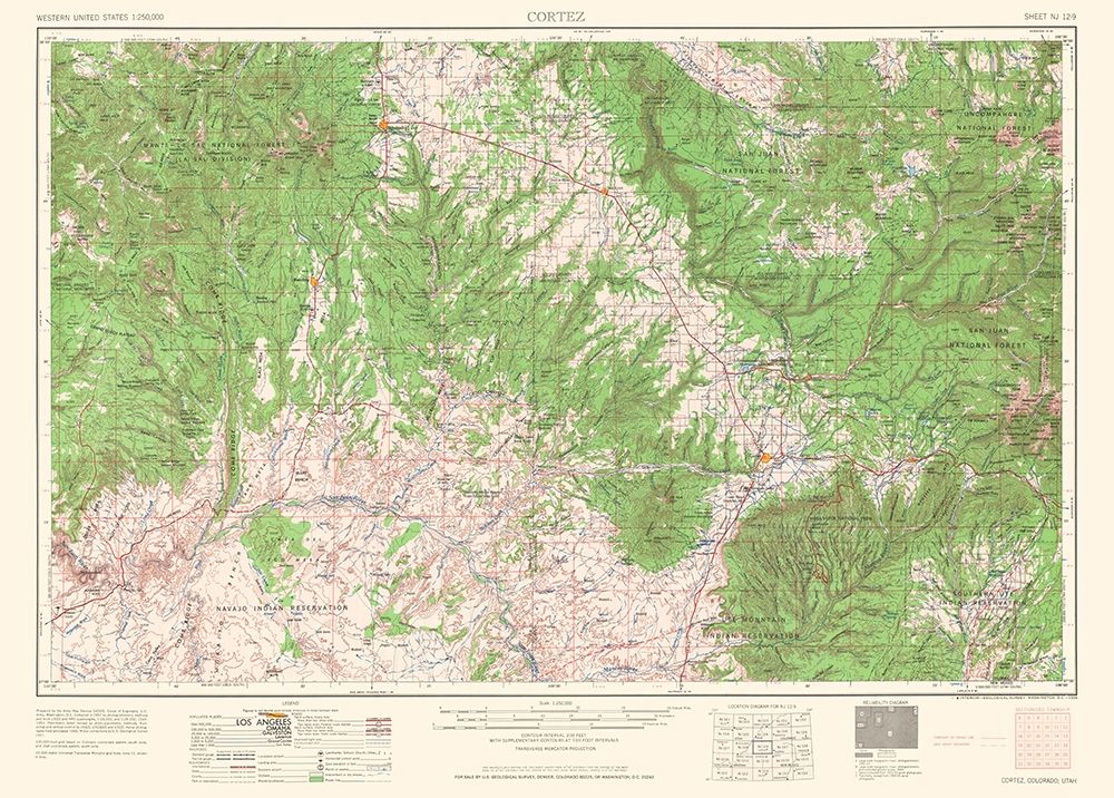 Cortez Colorado Quad - USGS 1961