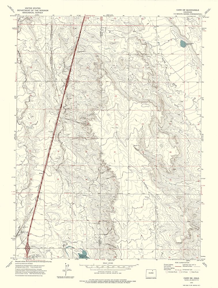 Carr SW Colorado Quad - USGS 1972