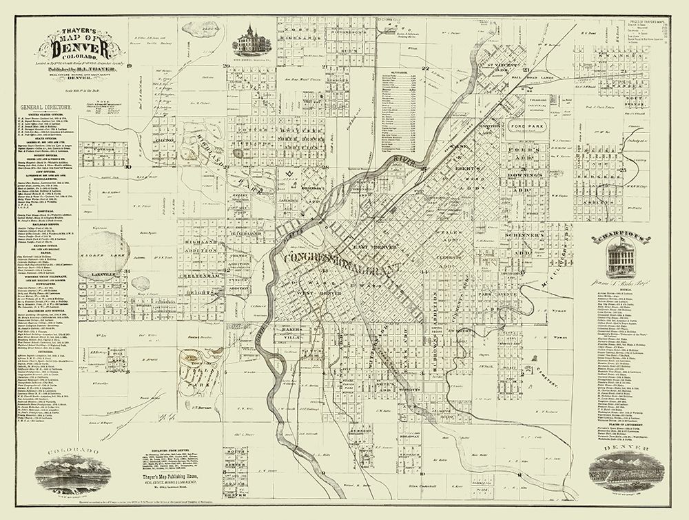 Denver Colorado Landowner - Thayer 1879