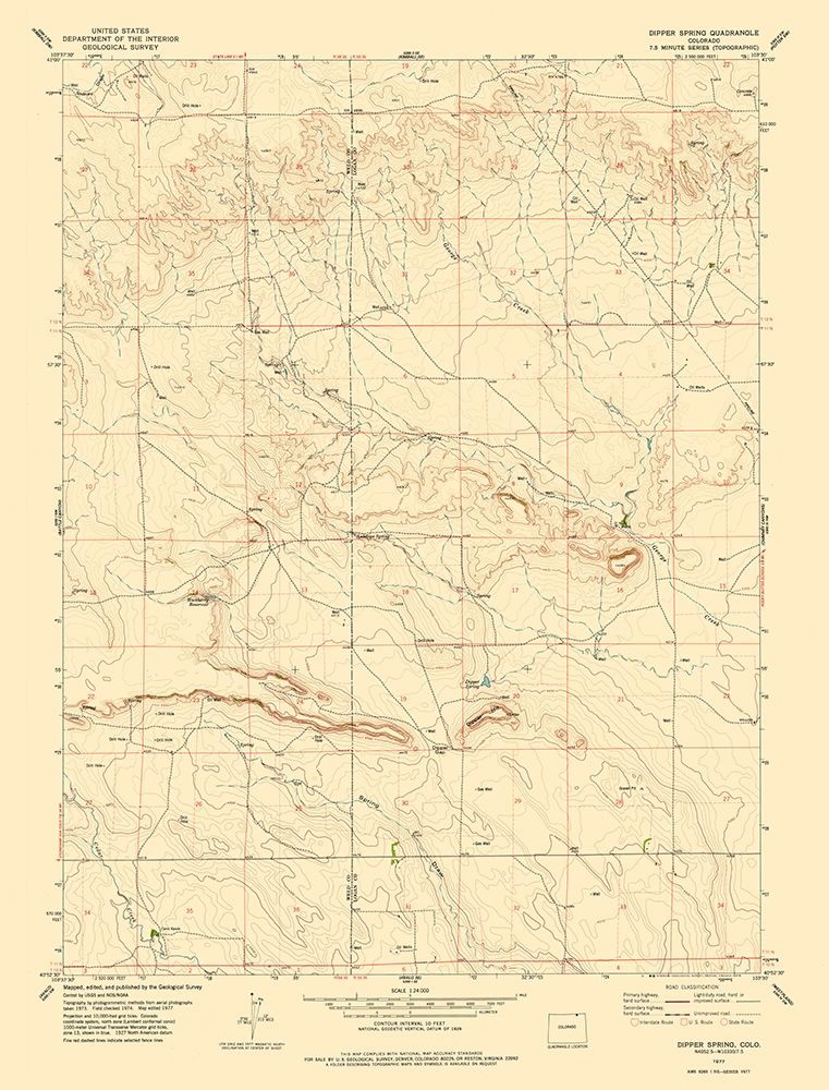 Dipper Spring Colorado Quad - USGS 1977