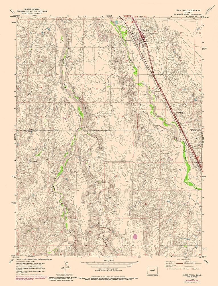 Deer Trail Colorado Quad - USGS 1978