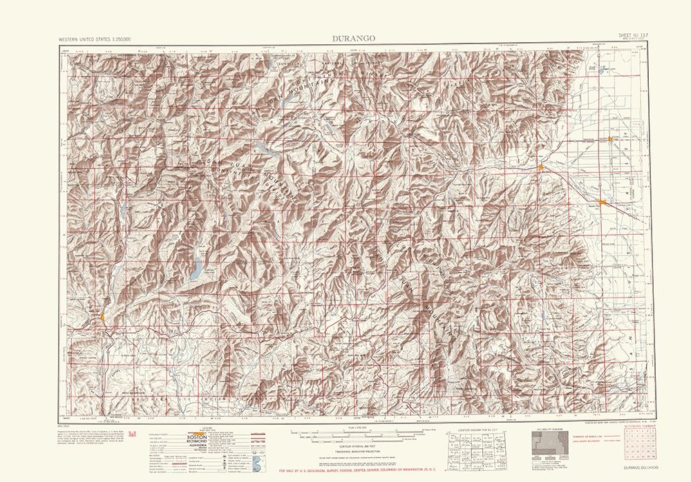 Durango Colorado Sheet - USGS 1953
