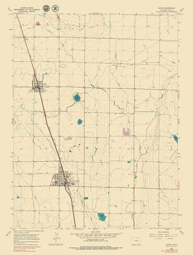 Eaton Colorado Quad - USGS 1960