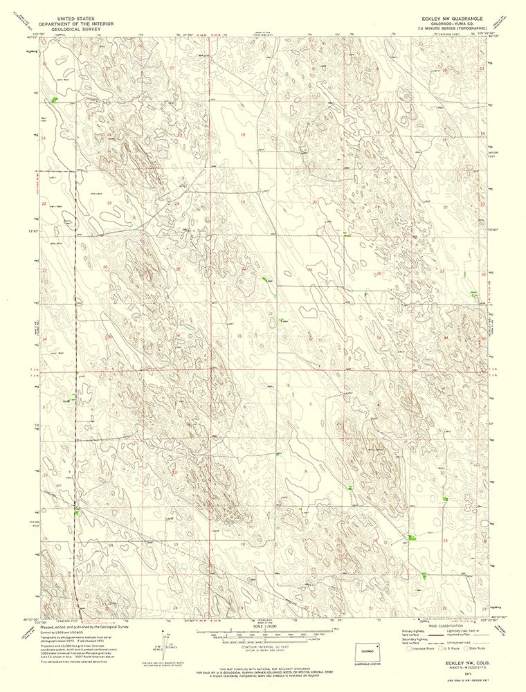 Eckley NW Colorado Quad - USGS 1971