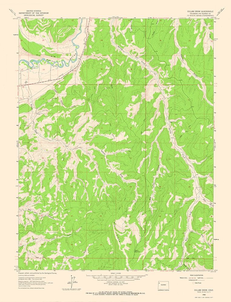Gillam Draw Colorado Quad - USGS 1962