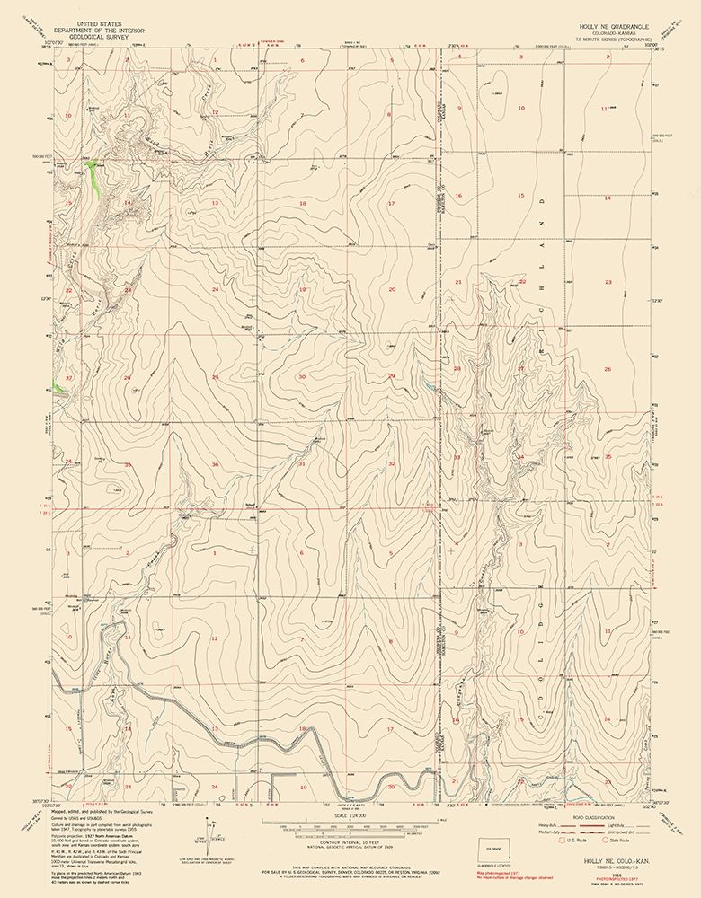 Holly NE Colorado Quad - USGS 1977