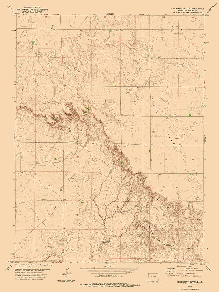 Kirchnavy Butte Colorado Quad - USGS 1978