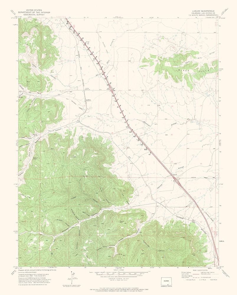 Ludlow Colorado Quad - USGS 1971