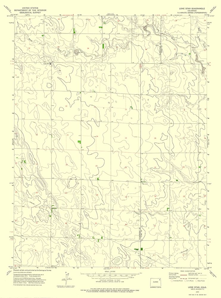 Lone Star Colorado Quad - USGS 1972