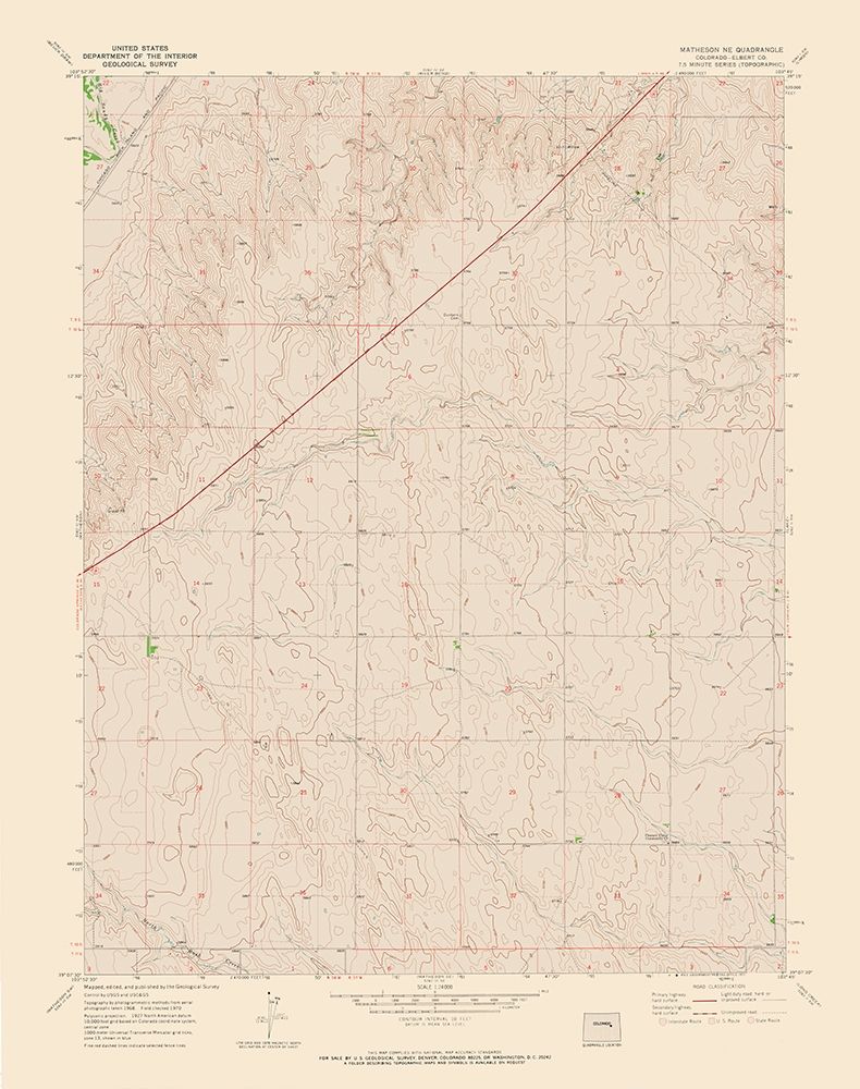 Matheson NE Colorado Quad - USGS 1970