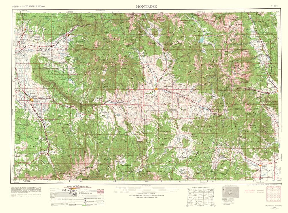 Montrose Colorado Quad - USGS 1962