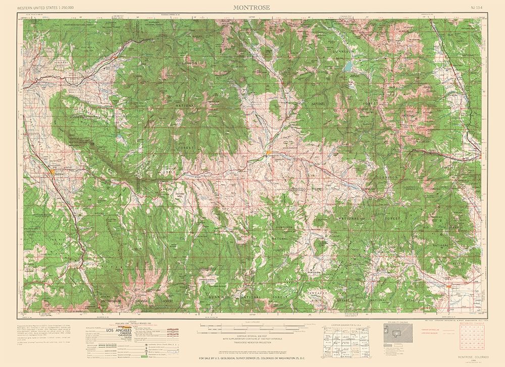 Montrose Colorado Quad - USGS 1962