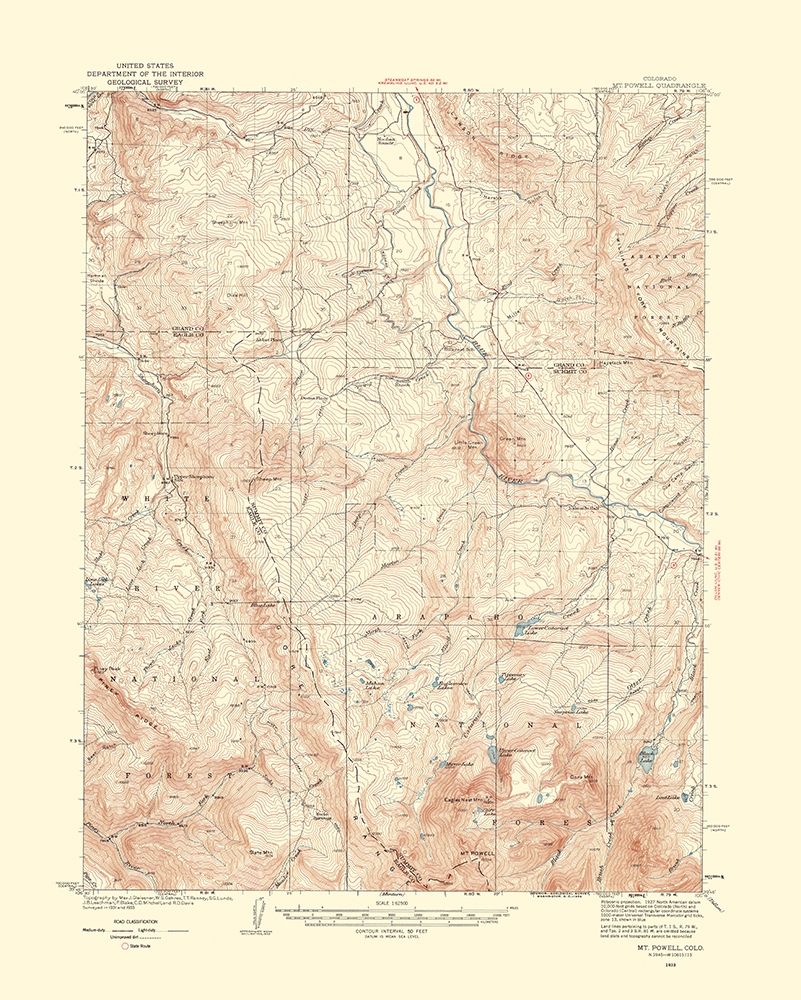 Mt Powell Colorado Quad - USGS 1933
