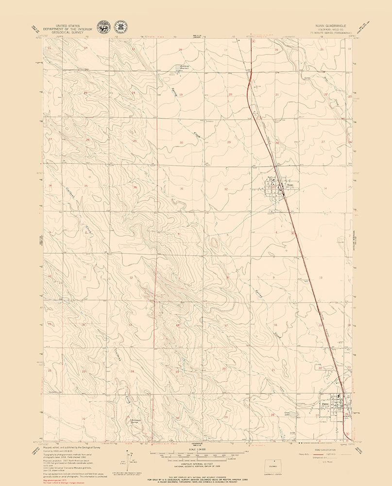 Nunn Colorado Quad - USGS 1960