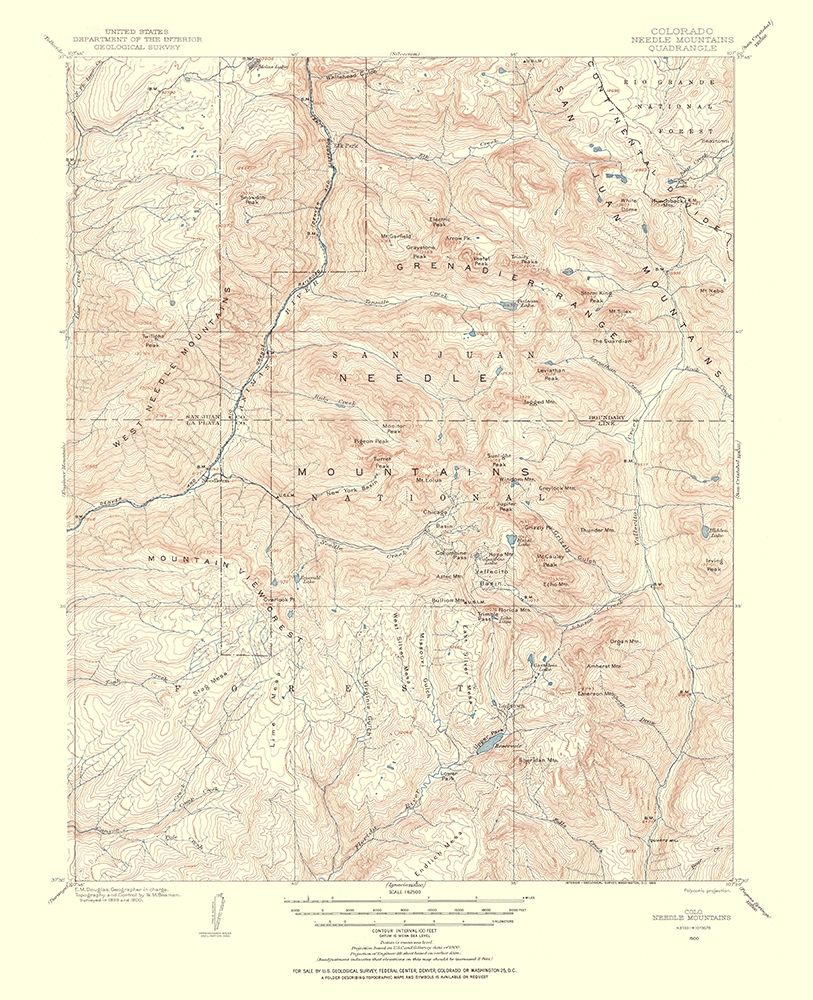 Needle Mountains Colorado Quad - USGS 1955