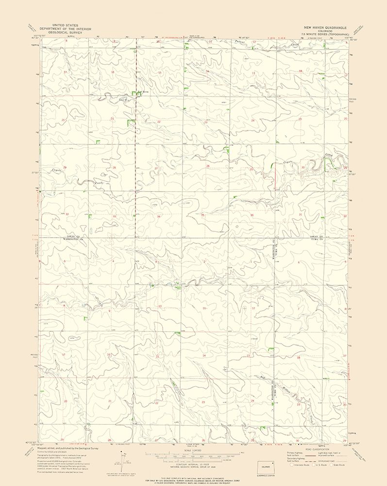 New Haven Colorado Quad - USGS 1972