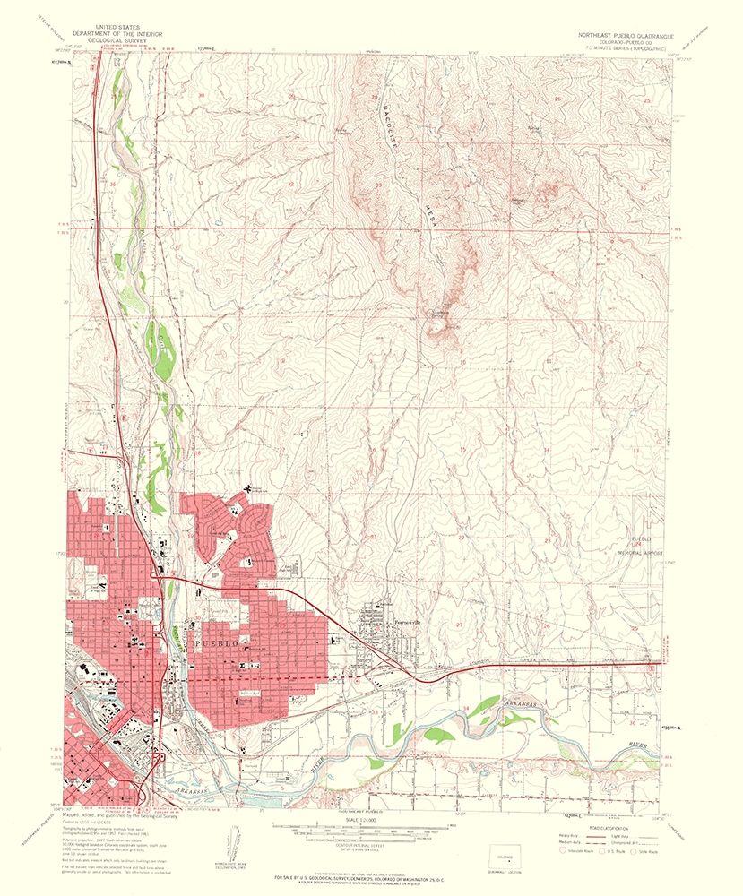 North East Pueblo Colorado Quad - USGS 1963
