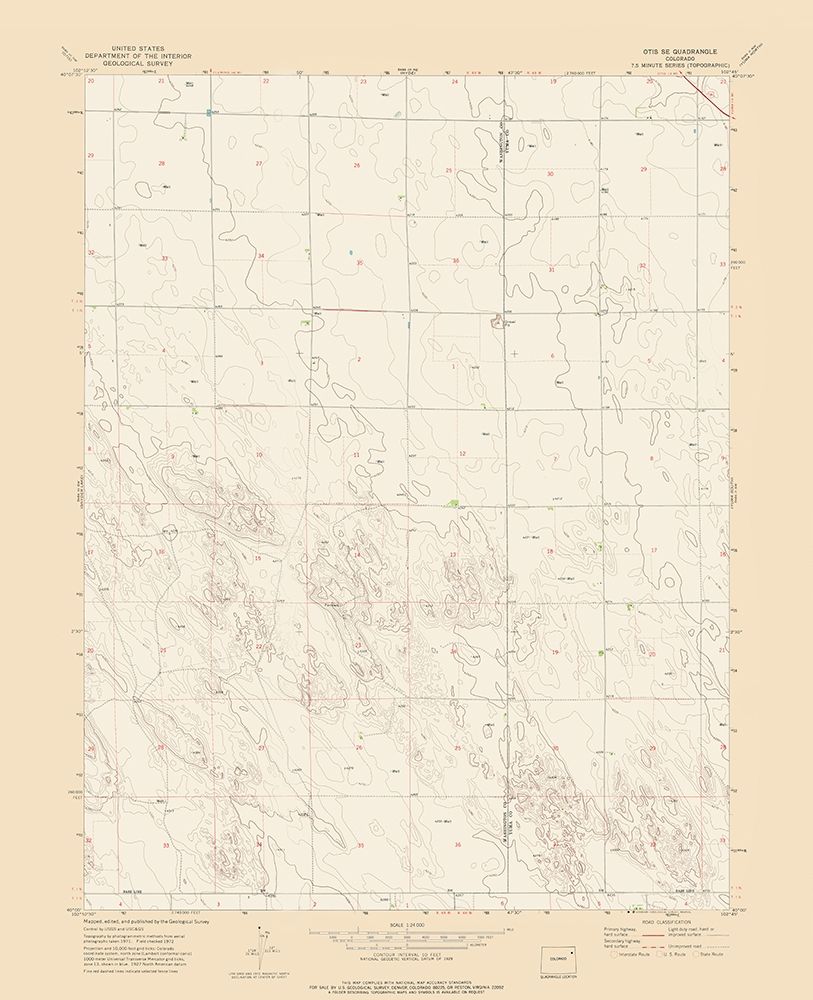 Otis SE Colorado Quad - USGS 1972