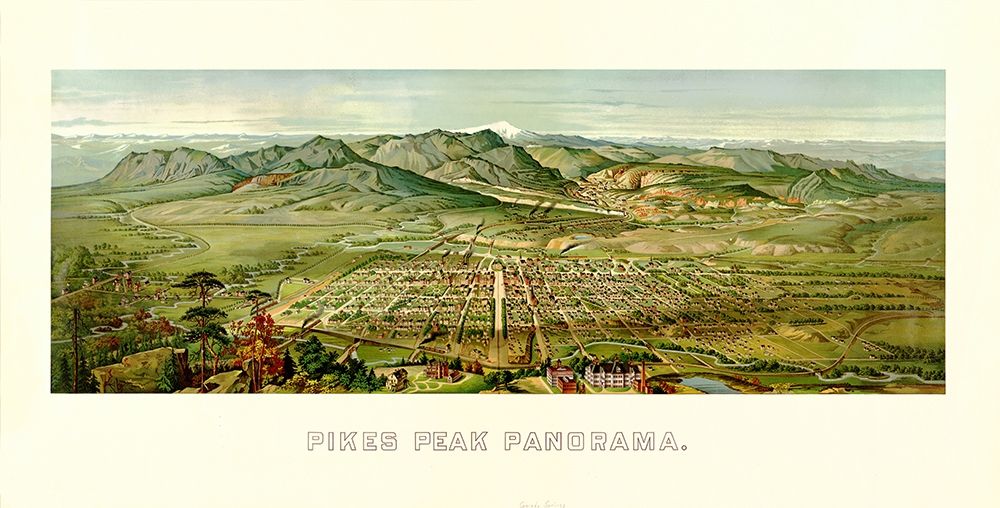 Pikes Peak From Colorado Springs Colorado - 1890
