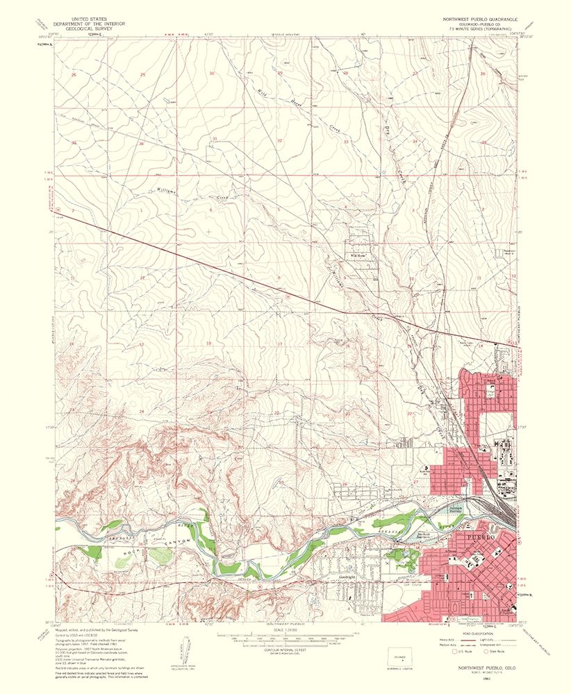 Pueblo Northwest Colorado Quad - USGS 1962
