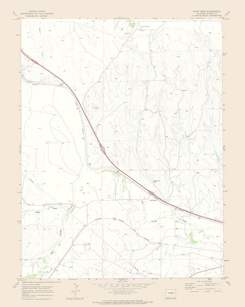 River Bend Colorado Quad - USGS 1970