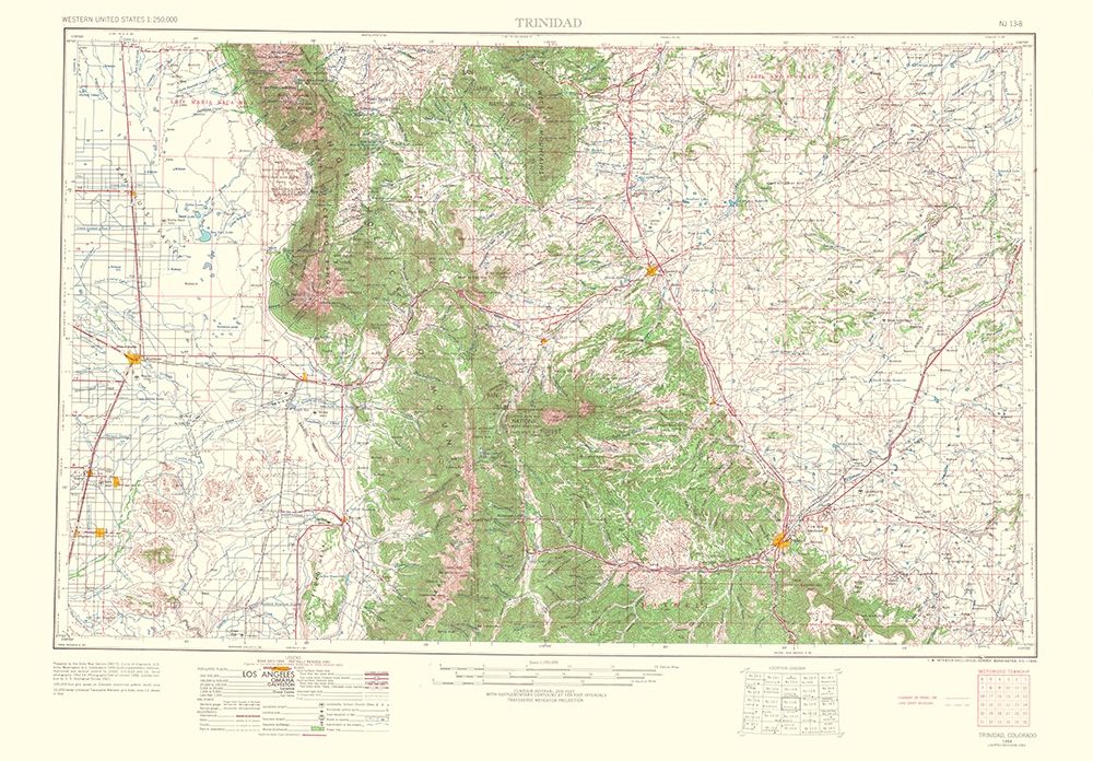 Trinidad Colorado Quad - USGS 1954
