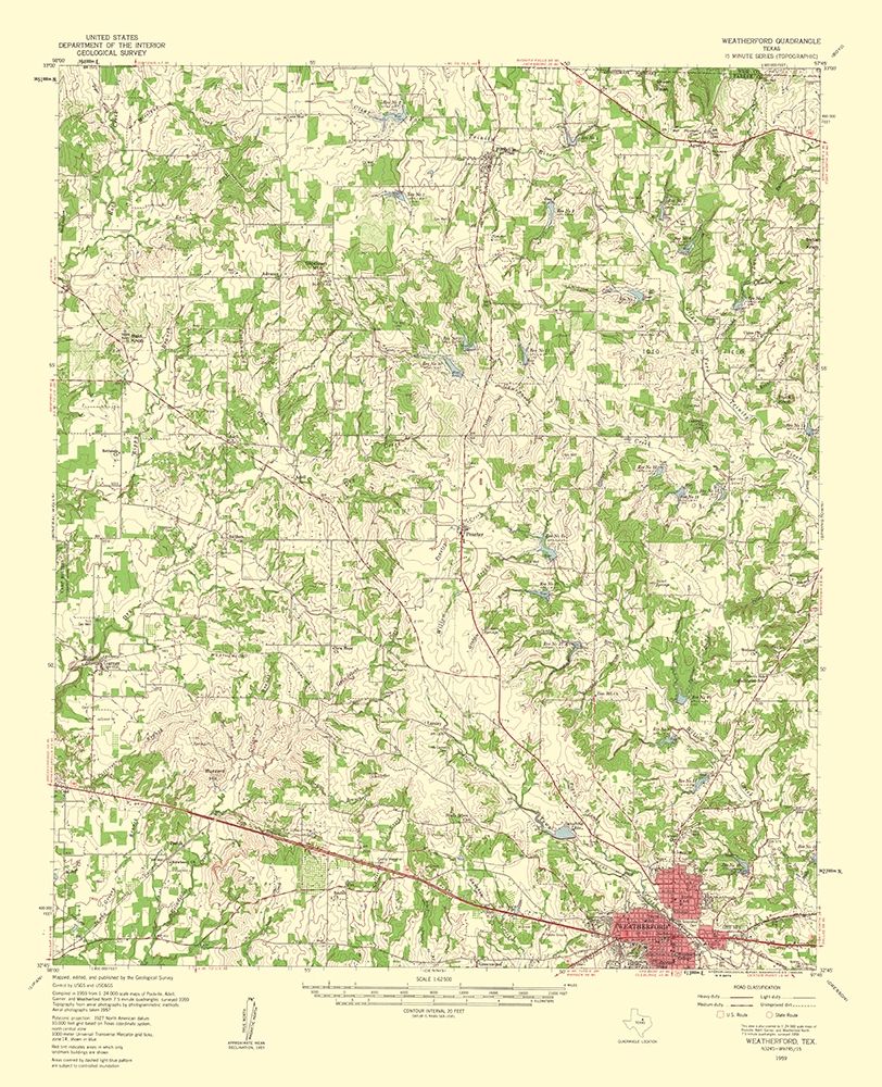 Weatherford Texas Quad - USGS 1960