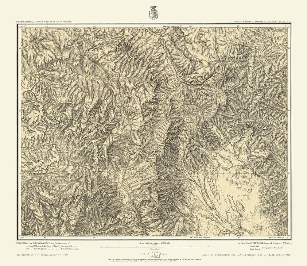 Colorado Central Colorado Sheet - US Army 1879