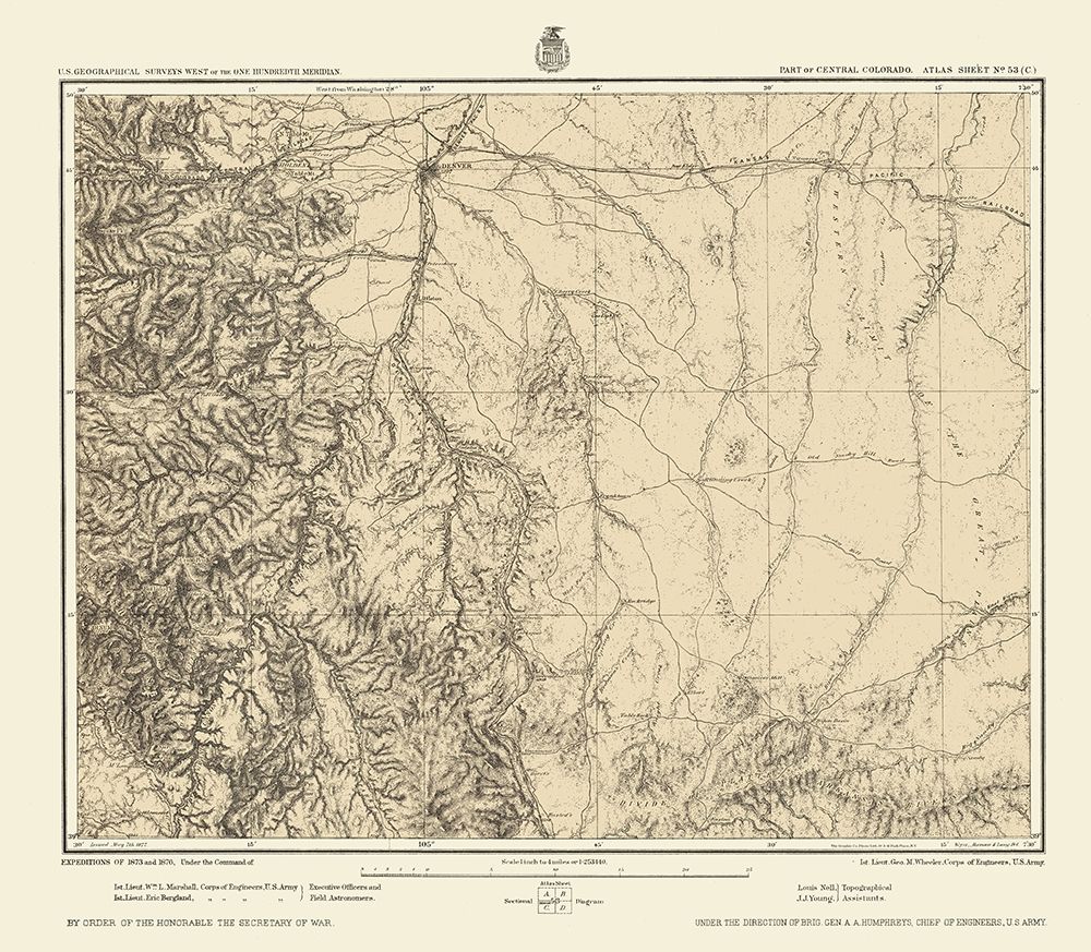 Colorado Central Colorado Sheet - US Army 1876