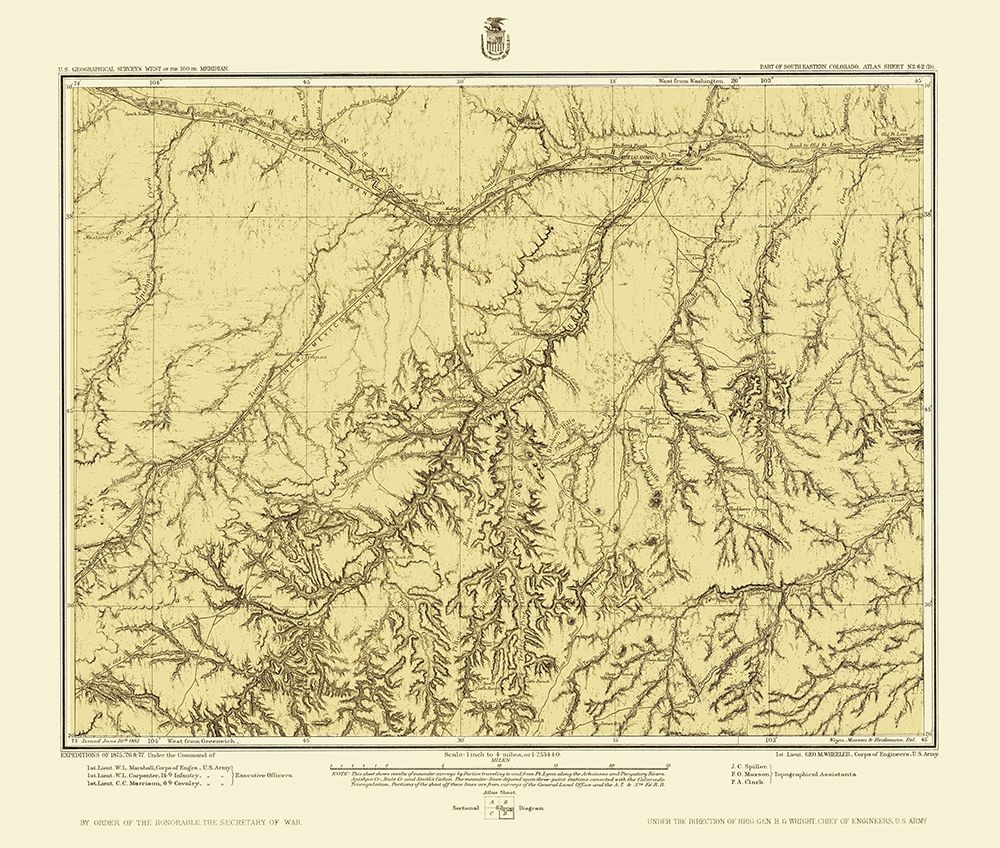 Southeast Colorado Sheet - US Army 1877