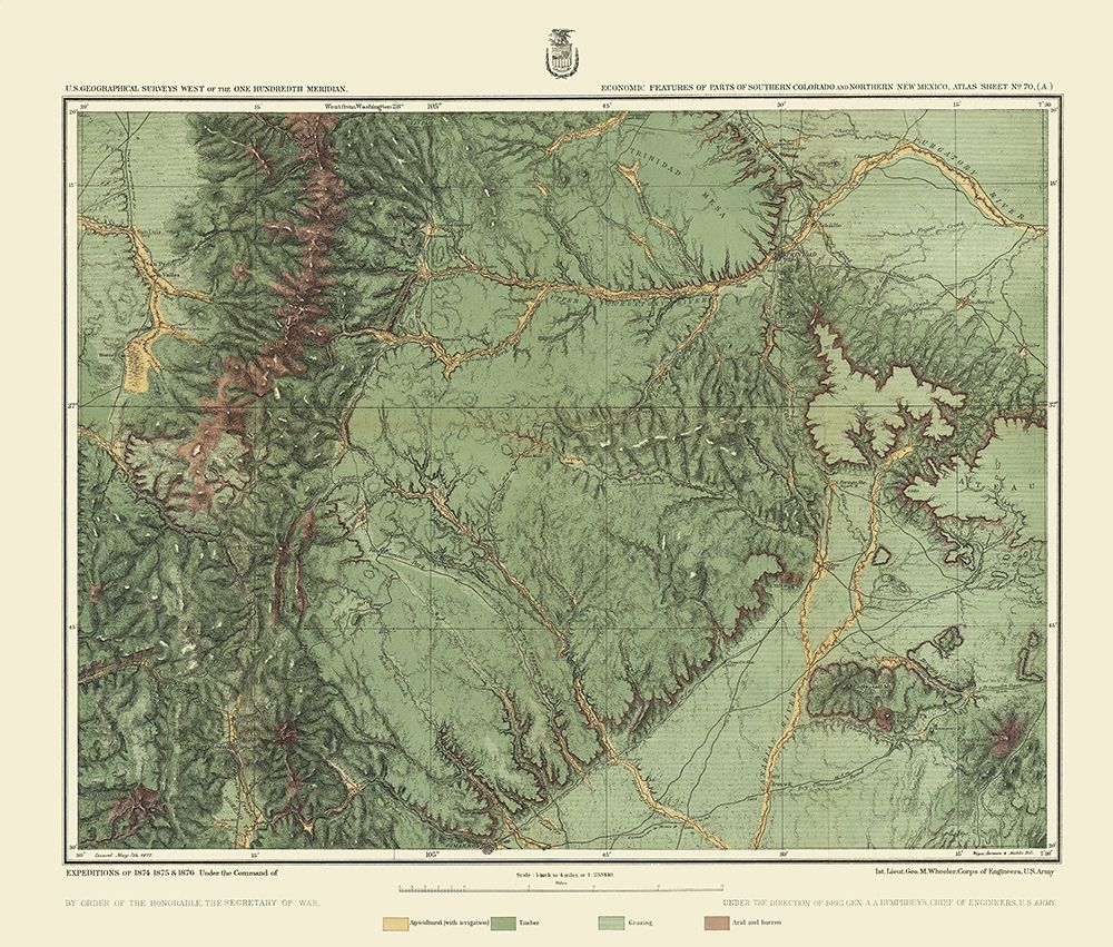 Colorado New Mexico Economic Sheet - US Army 1876