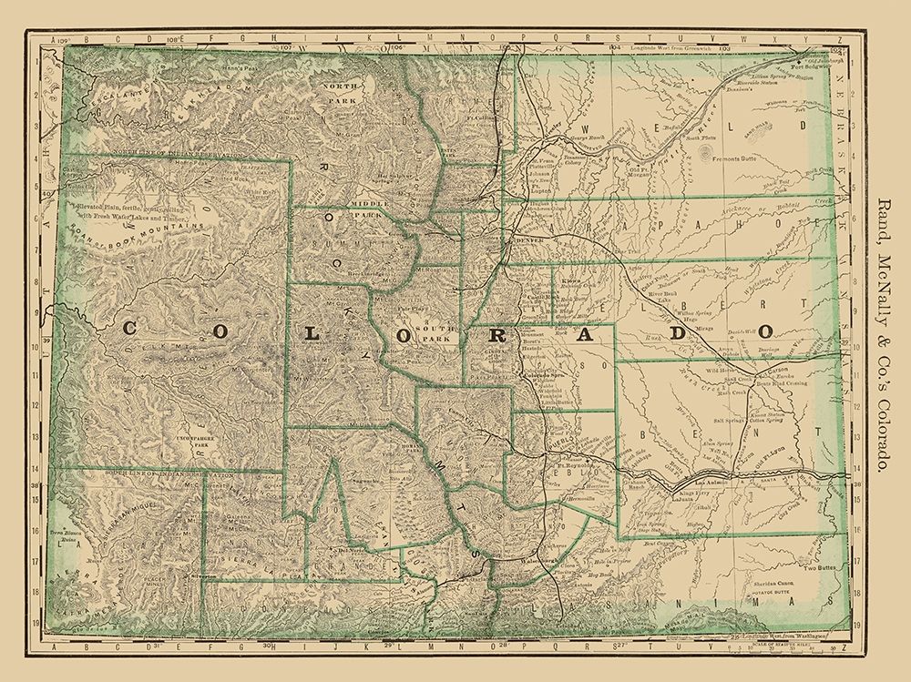Colorado - Rand McNally 1879