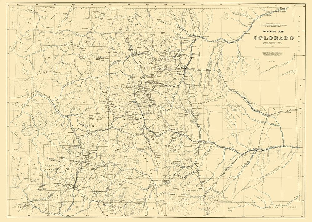 Colorado Drainage - Hayden 1881