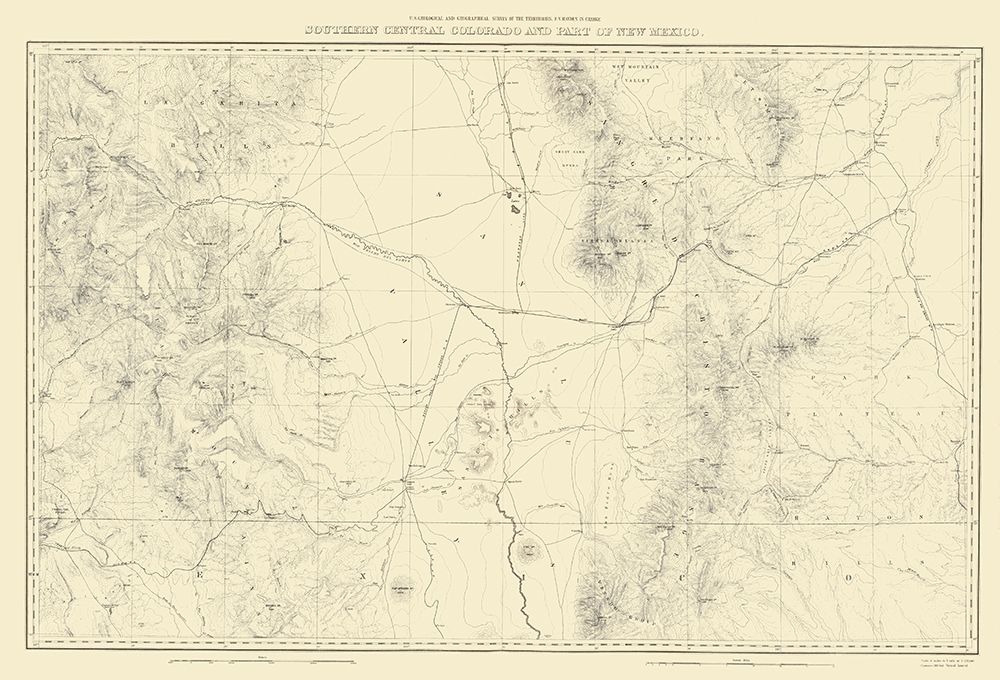 South Central Colorado New Mexico - USGS 1881