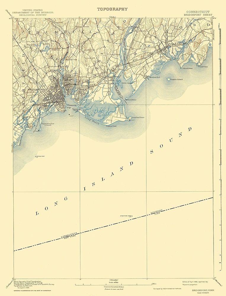 Bridgeport Connecticut Quad - USGS 1893