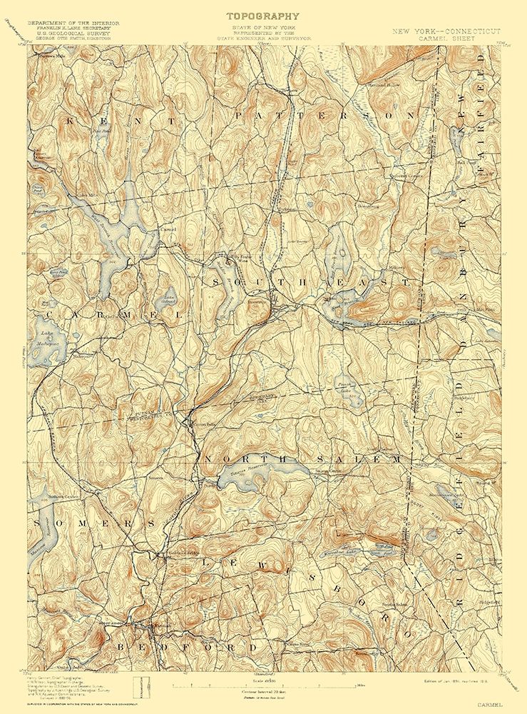 Carmel Connecticut Quad - USGS 1894