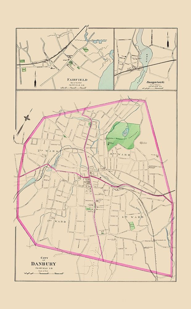 Danbury, Fairfield, Saugatuck Connecticut 1893