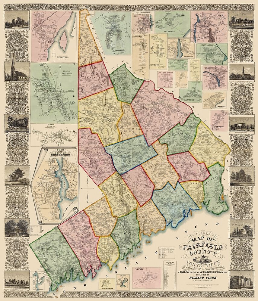 Fairfield Connecticut Landowner - Clark 1856