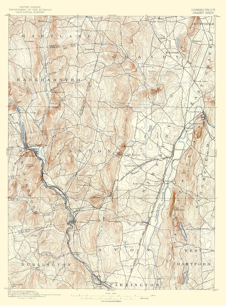 Granby Connecticut Sheet - USGS 1892