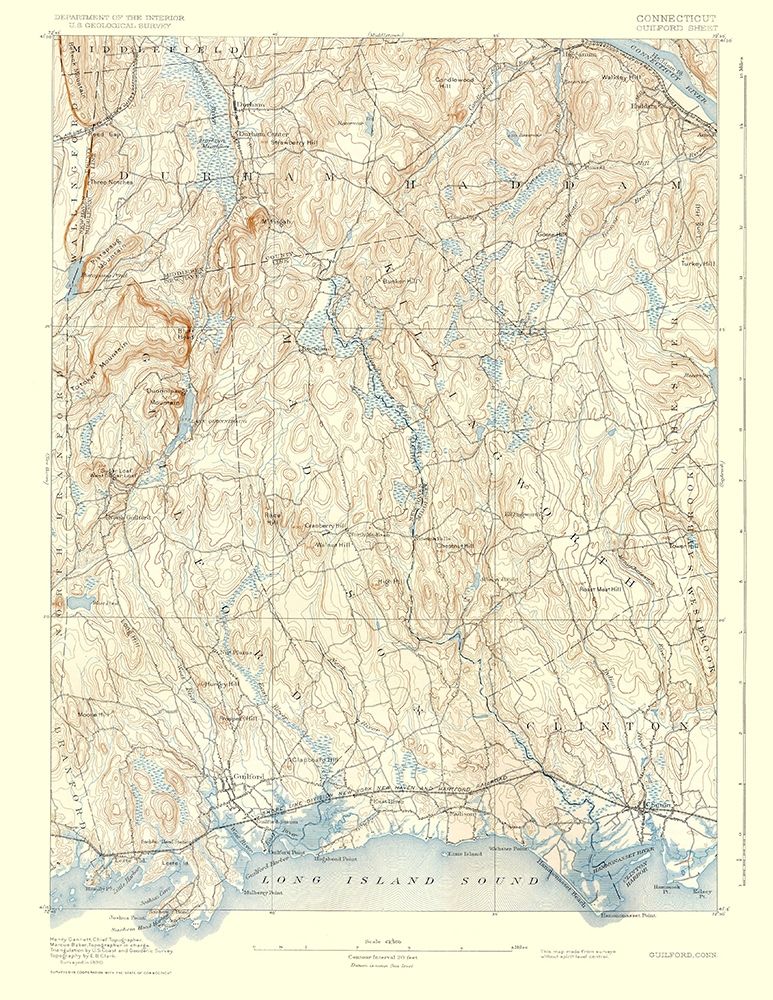 Guilford Connecticut Sheet - USGS 1893